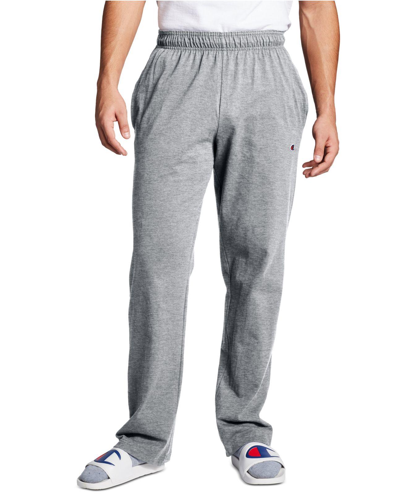 Champion Cotton Jersey Open-bottom Pants in Gray for Men | Lyst