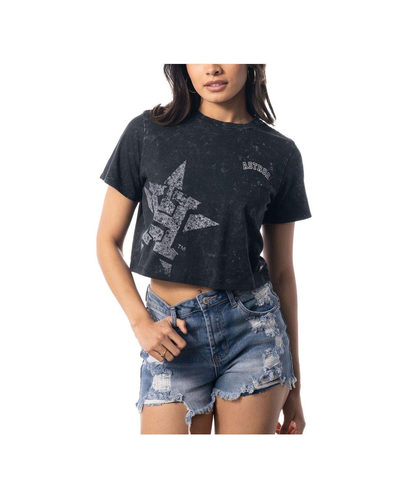 Women's The Wild Collective Black Los Angeles Lakers Cropped T-Shirt