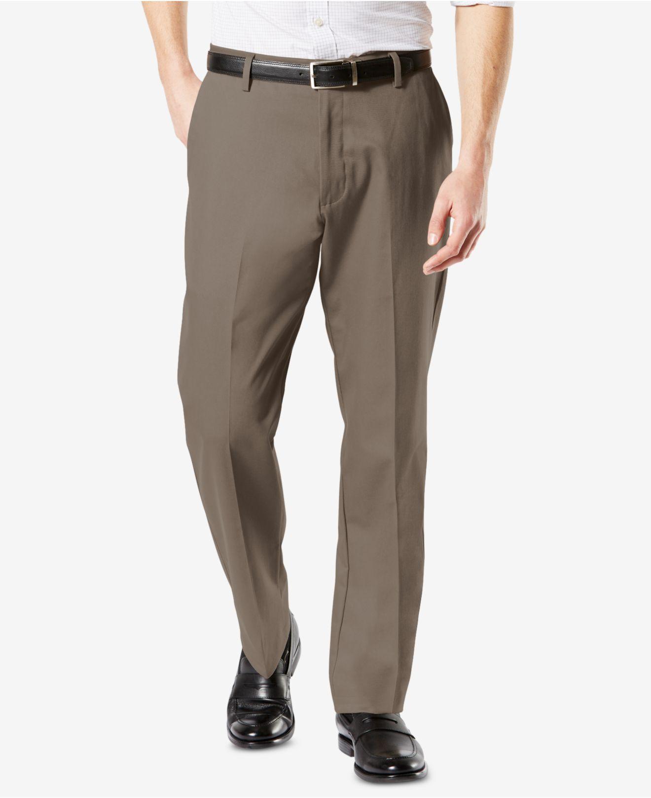 Dockers Signature Lux Cotton Classic Fit Creased Stretch Khaki Pants ...