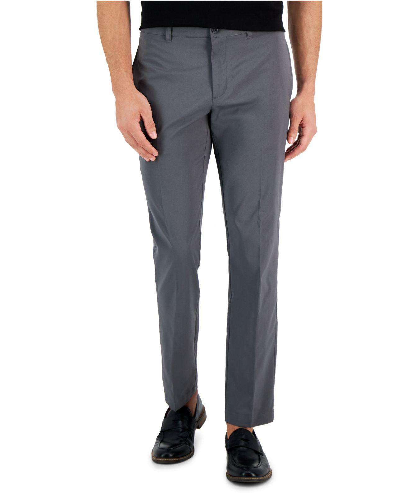 Perry Ellis Portfolio Slimfit Solid Stretch Pants in Gray for Men Lyst
