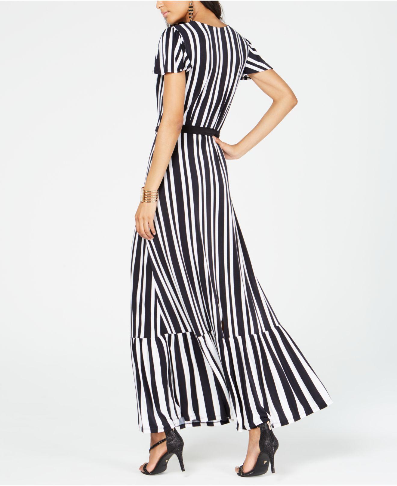 INC International Concepts Synthetic I.n.c. Striped Faux-wrap Maxi ...