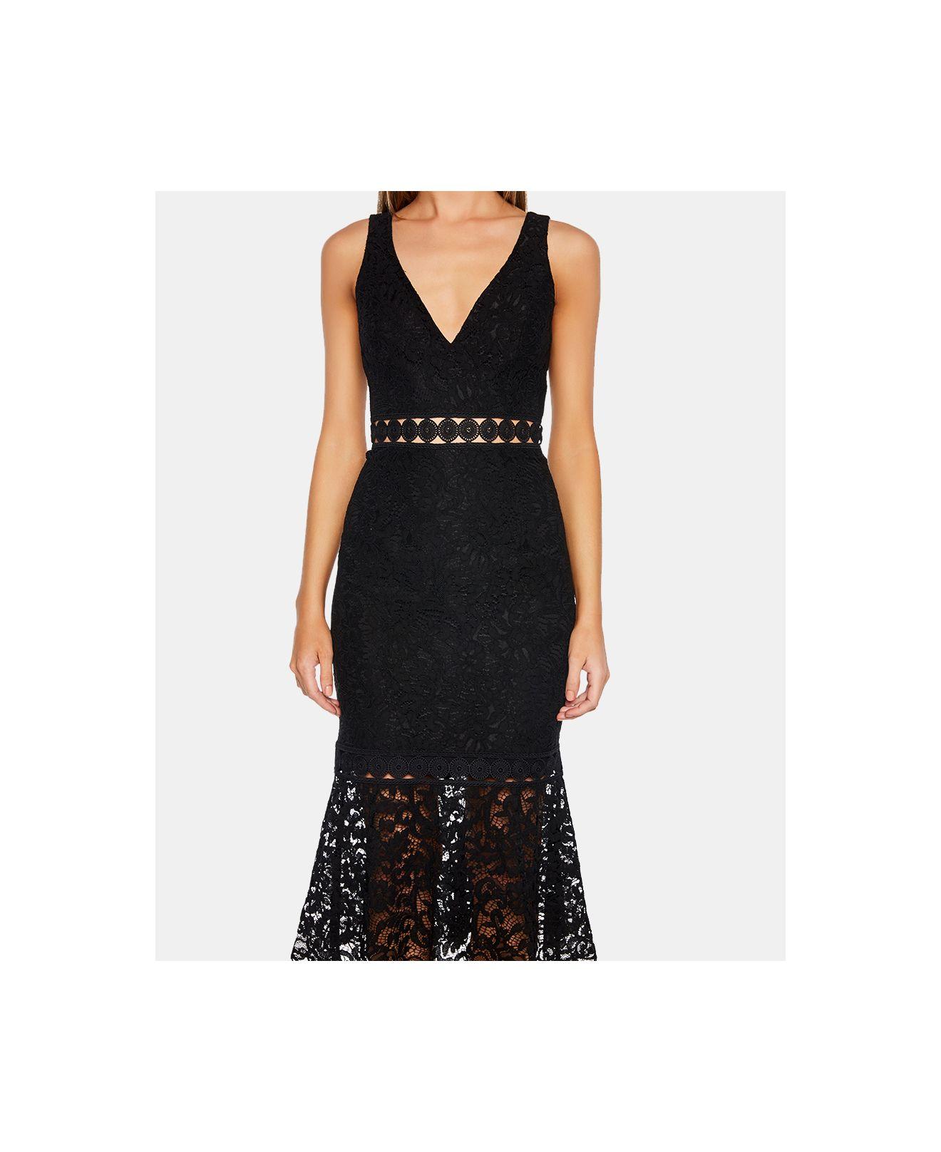bardot fiona lace trumpet dress