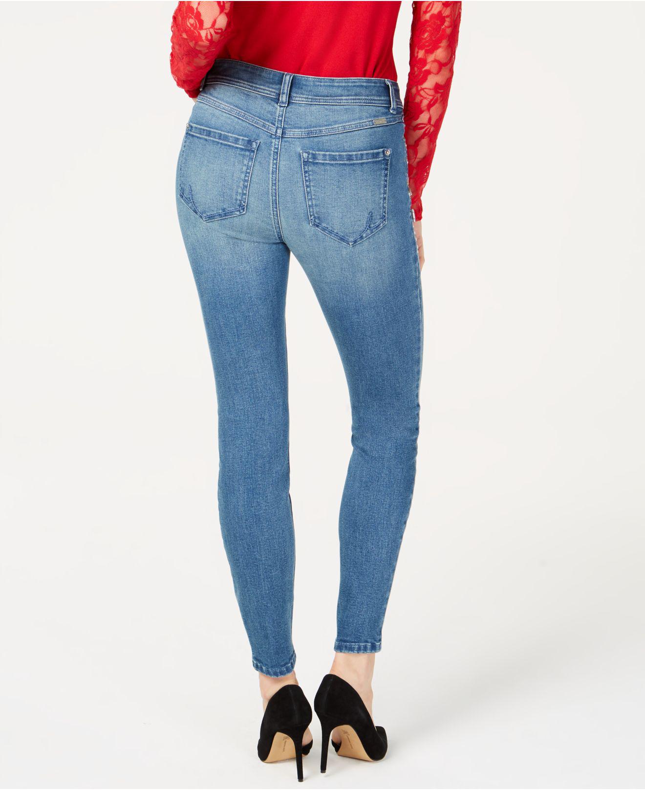 INC International Concepts Rhinestone-Studded Cuffed Slim Jeans