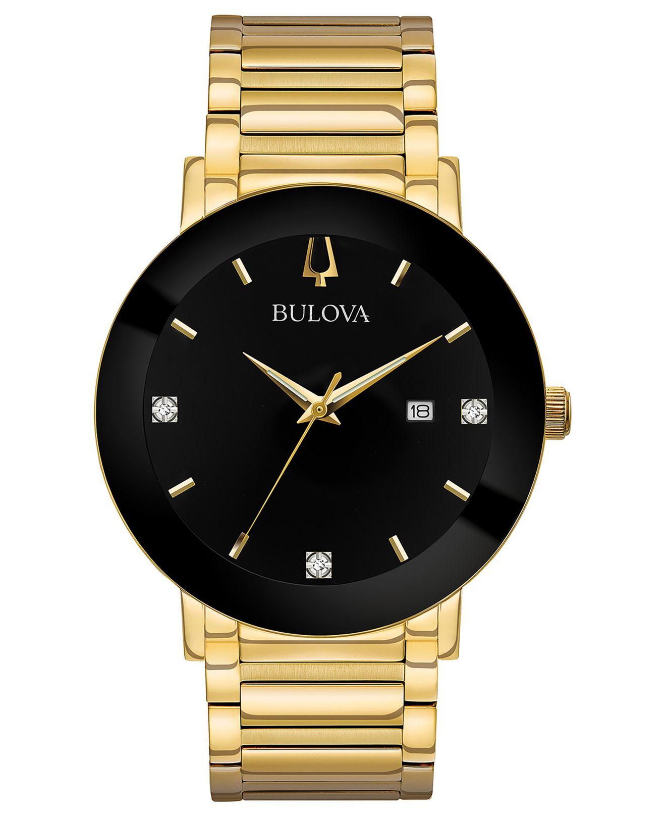 Bulova Futuro Diamond Dress Diamond-accent Gold-tone Stainless Steel