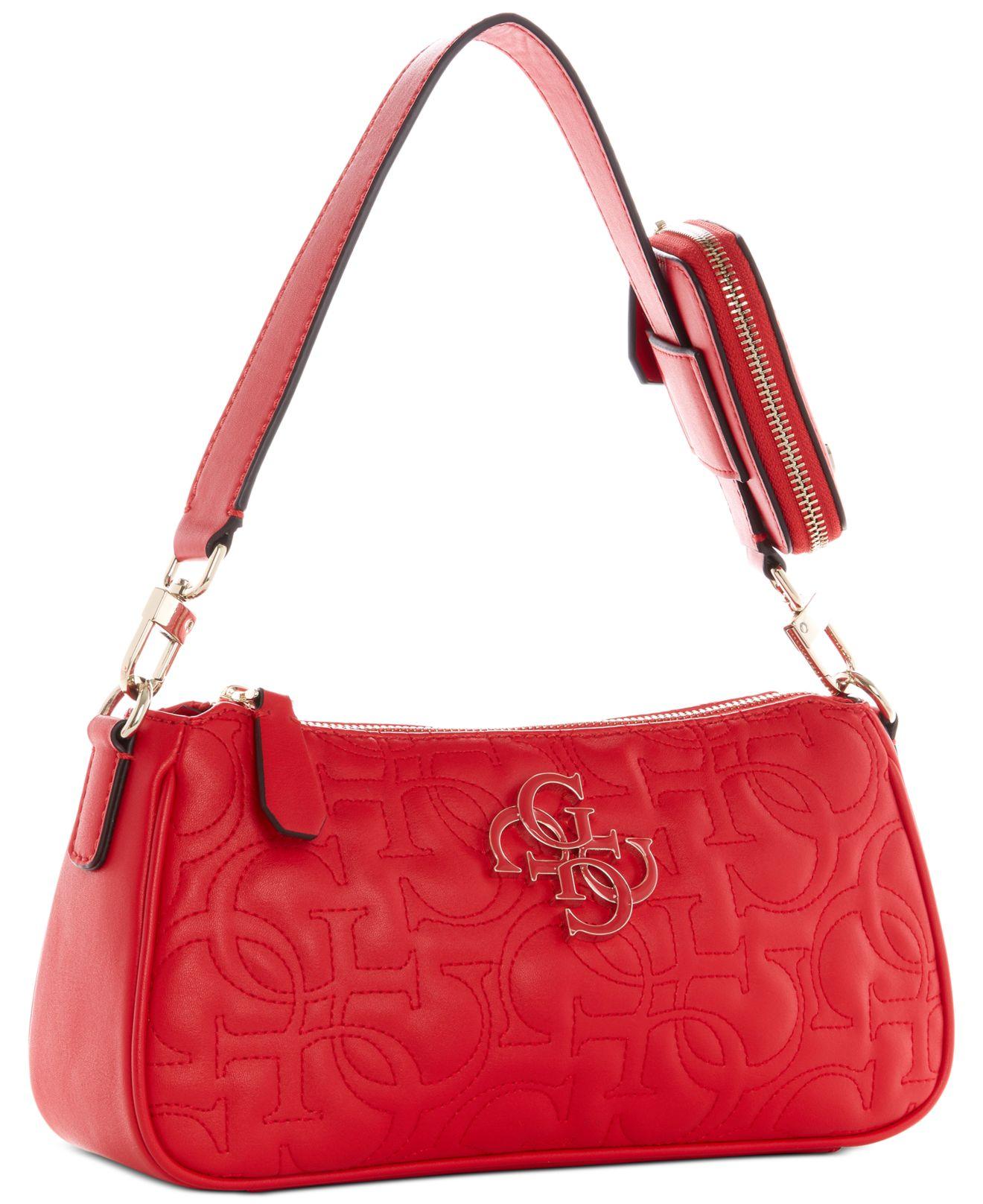 Guess Kamryn Shoulder Bag in Red/Gold (Red) Lyst