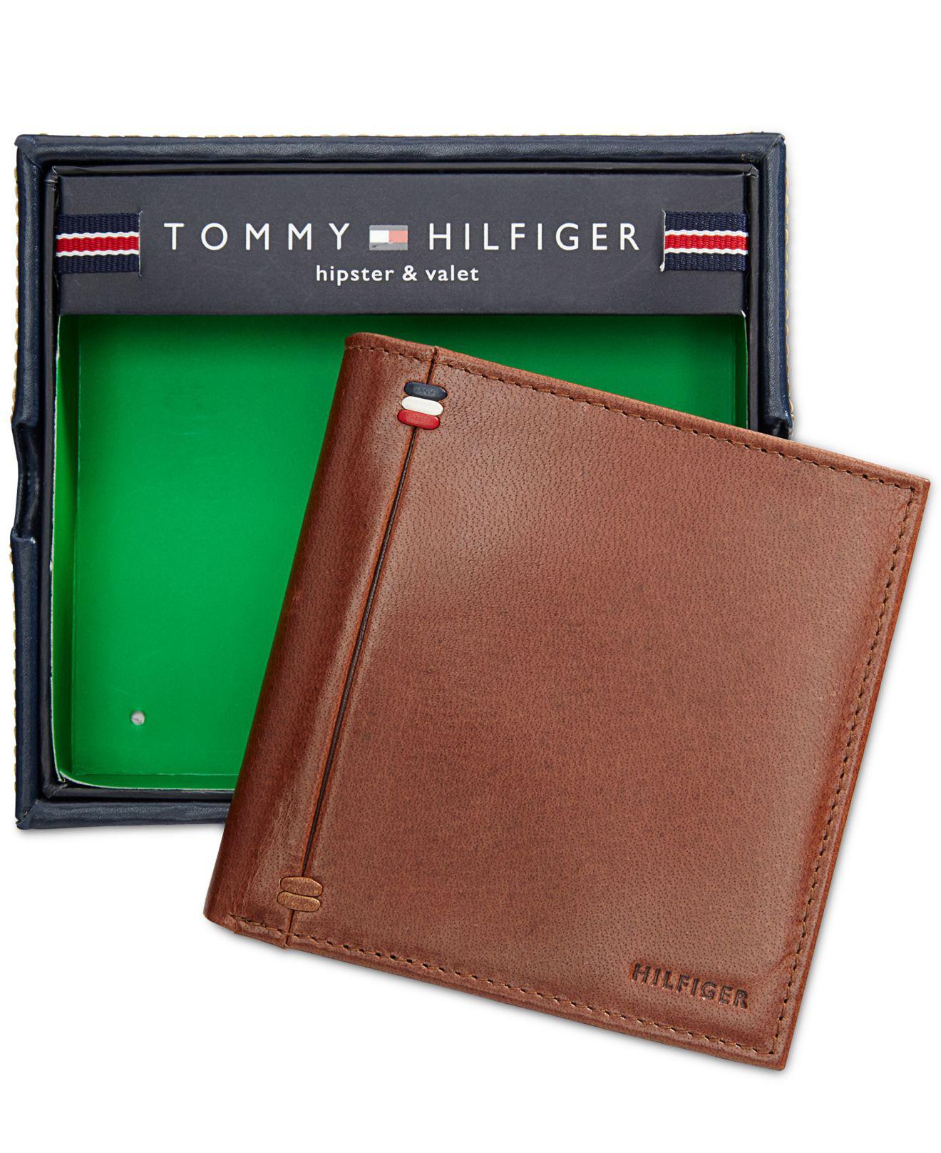 Tommy Hilfiger Men&#39;s Leather Palmer Hipster Wallet in lt Beige (Green) for Men - Lyst