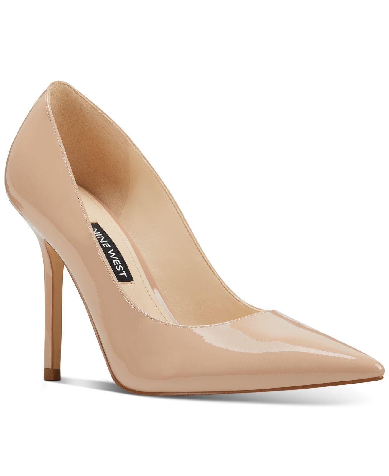 nine west taupe pumps