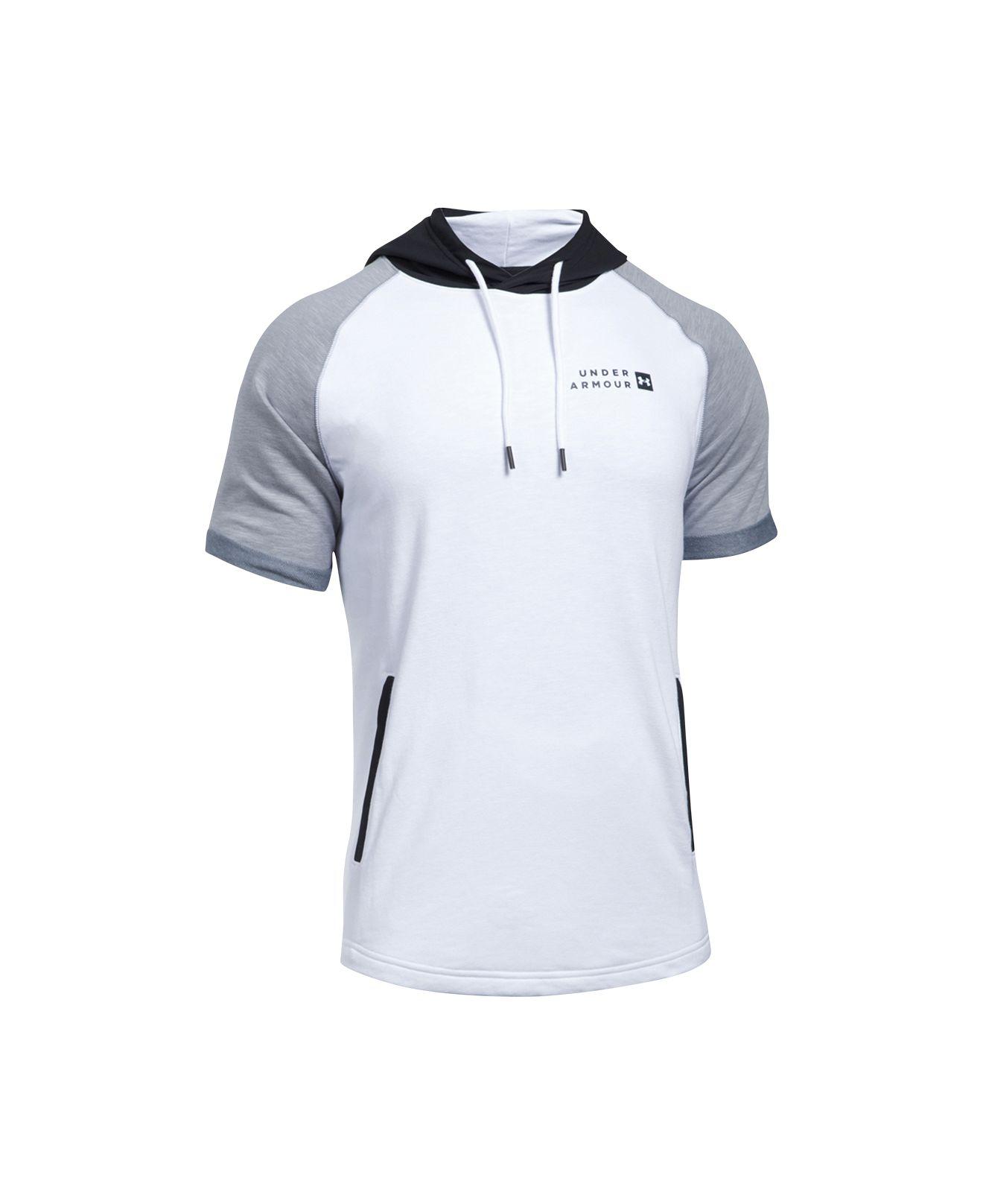 Under Armour Cotton Men's Sportstyle Short-sleeve Hoodie in White for Men |  Lyst