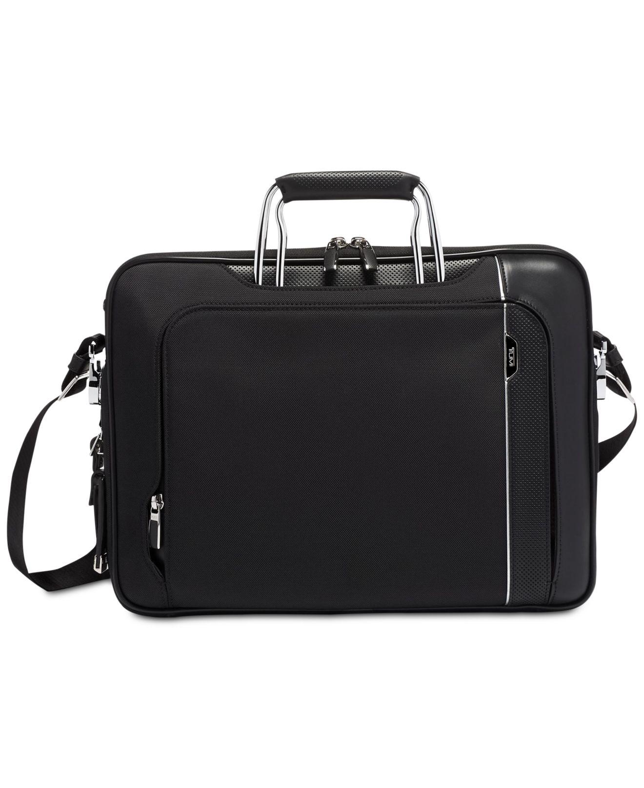 tumi black briefcase