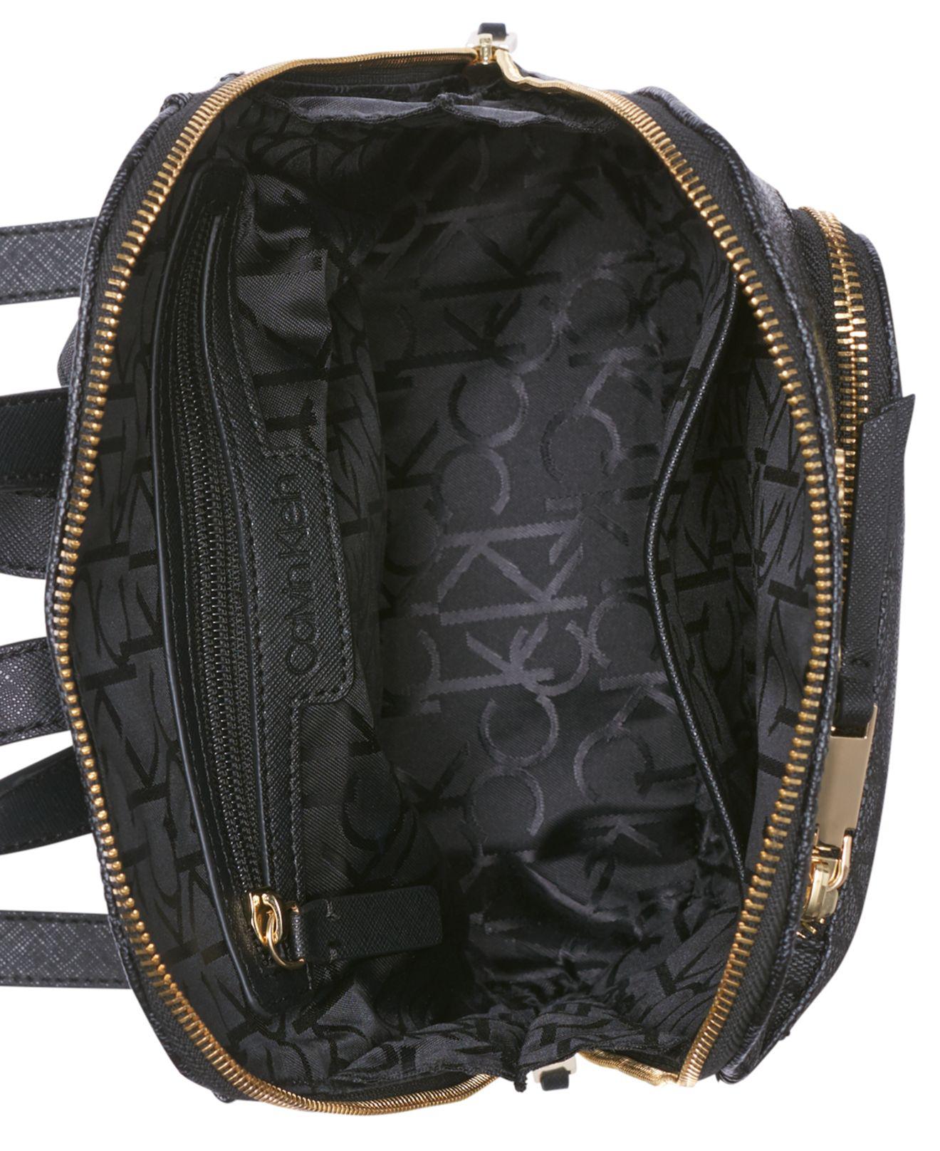 Calvin Klein Hudson Signature Backpack in Asphalt/Black/Gold (Black) Lyst