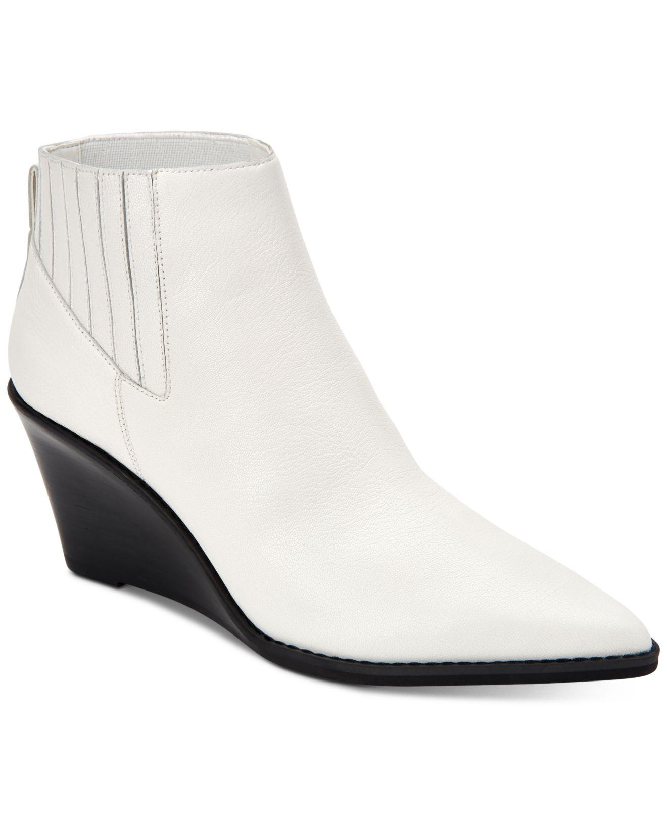 Calvin Klein Leather Tabby Booties in White - Lyst