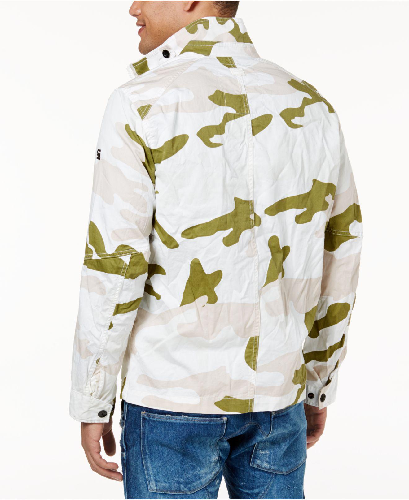 Download G-Star RAW Cotton Men's Camo Windbreaker in Green for Men ...