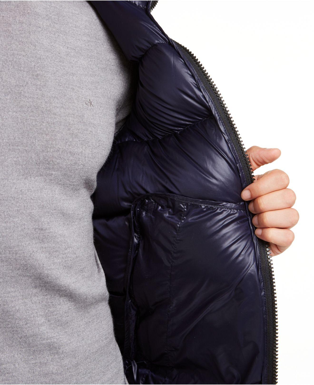 Calvin Klein Synthetic Slimfit Hooded Water Resistant Down Jacket in