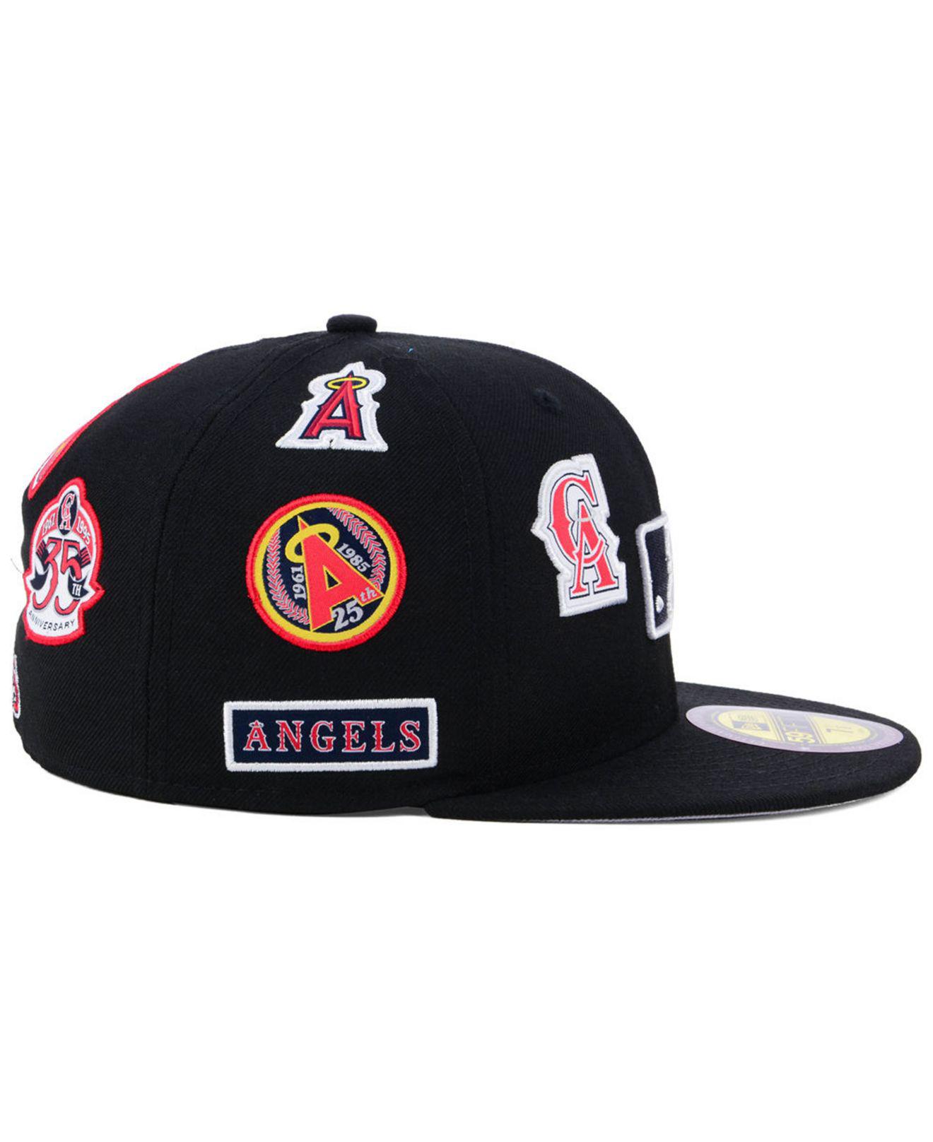 KTZ Los Angeles Angels Ultimate Patch Collection All Patches 59fifty Cap in  Black for Men