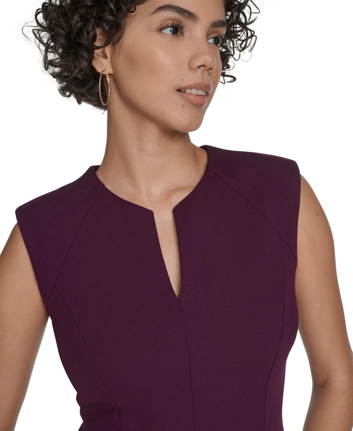 Calvin Klein V-neck Sleeveless Midi Dress in Purple | Lyst