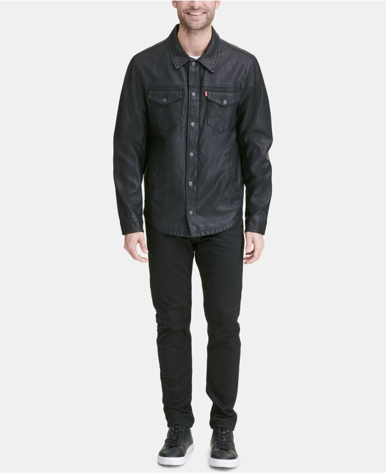 Levi's Faux Leather Shirt Jacket in 