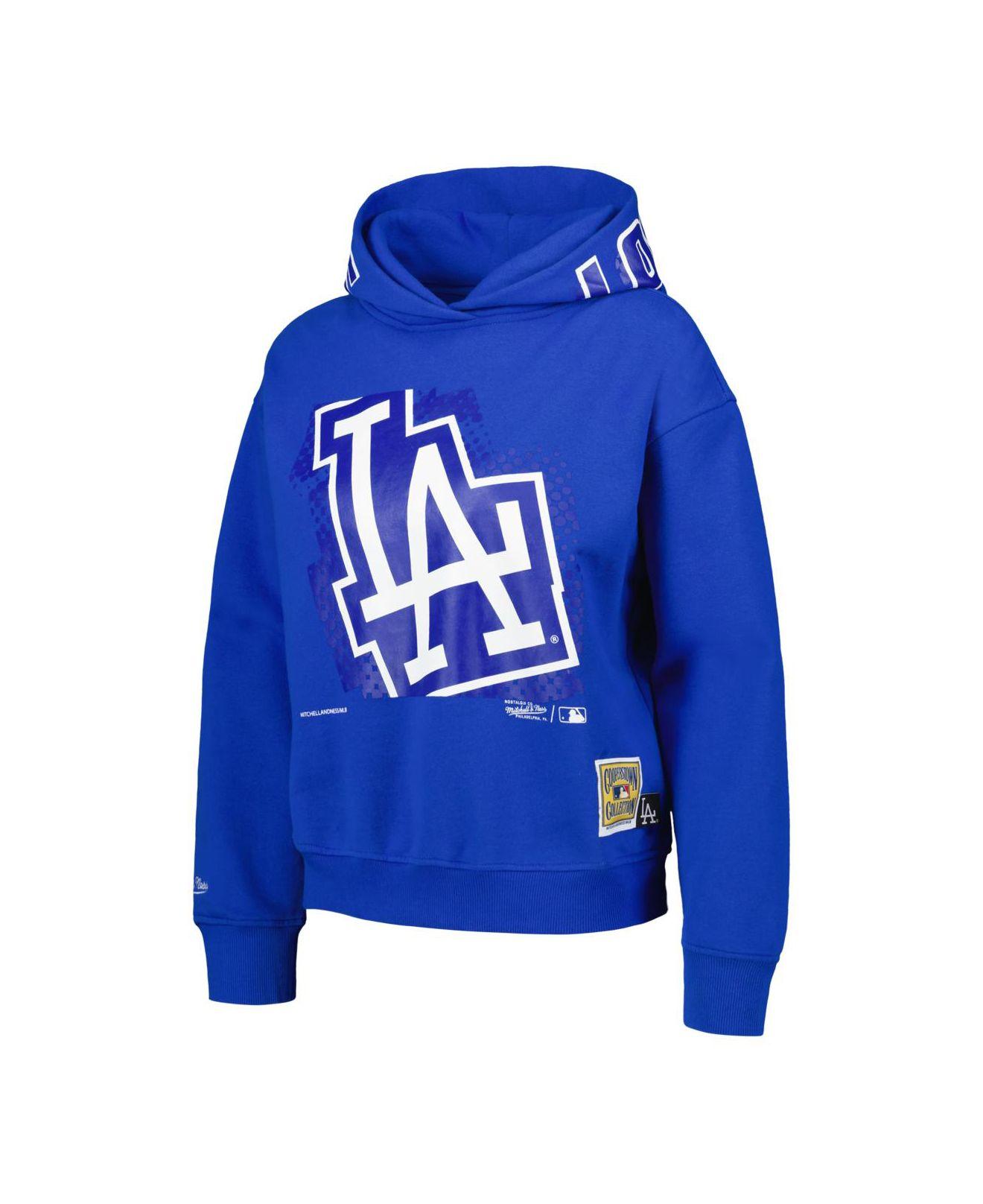 Mitchell & Ness Royal Los Angeles Dodgers Cooperstown Collection Big Face  7.0 Pullover Hoodie in Blue
