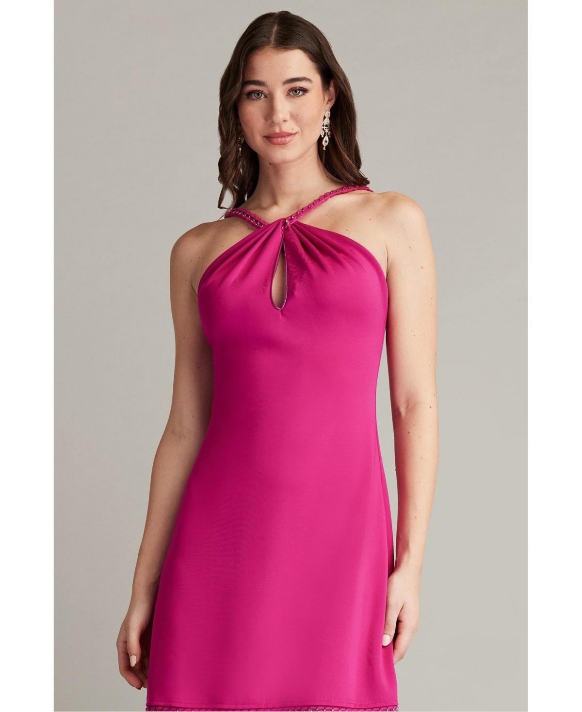 Tadashi Shoji Lore Halter Mini Dress in Pink | Lyst