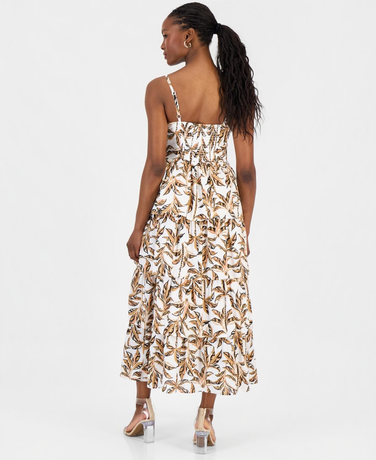 embroidered ivory dress Kaftan Dress - Resort & Formal Wear - 2-Piece White Geometric Embroidery Belted - Sheer Chiffon - US 10 main image 0