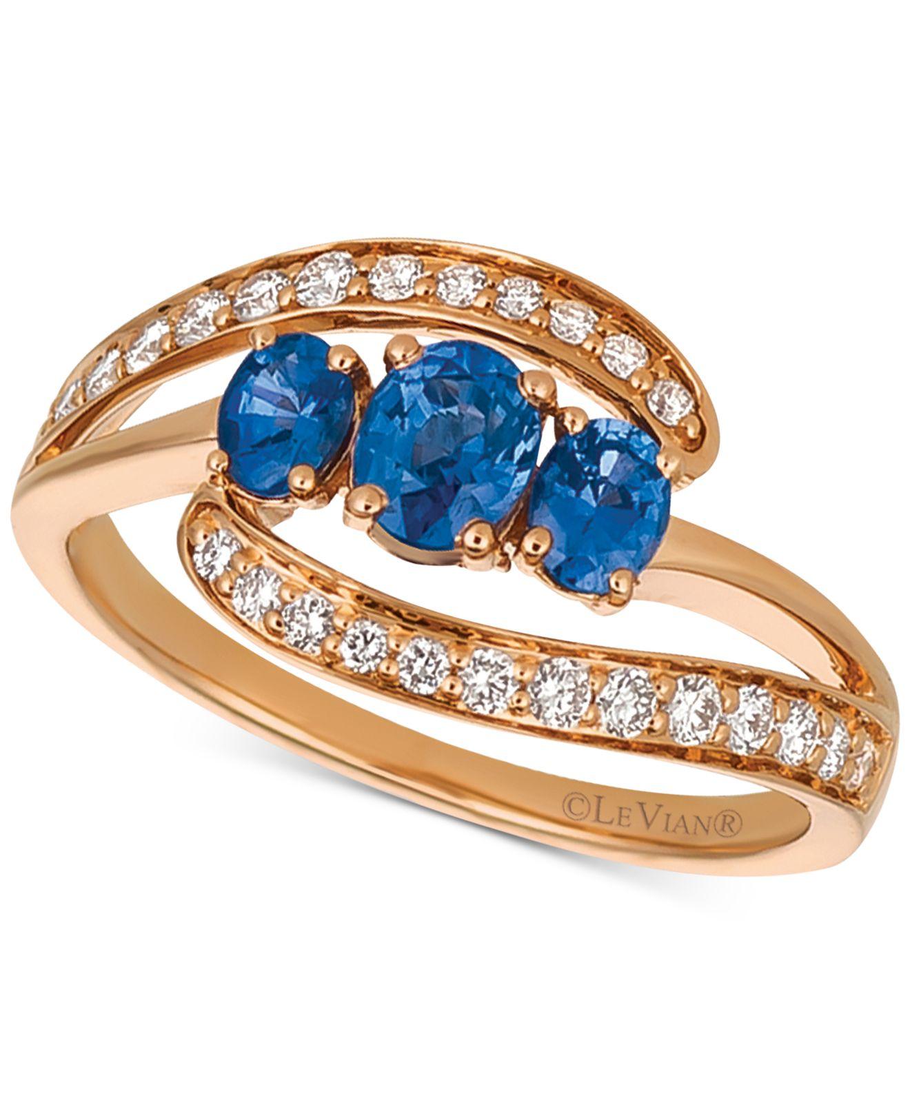 Le Vian ® Blueberry Sapphire (3/4 Ct. T.w.) & Diamond (1/4 Ct. T.w.) Ring In 14k Rose Gold Lyst