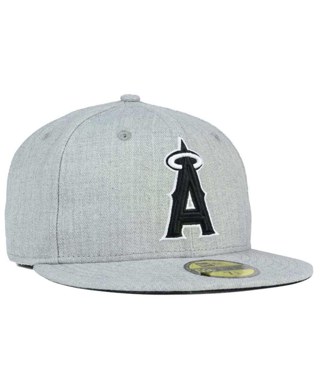 KTZ Los Angeles Angels Of Anaheim Heather Black White 59fifty Cap in Gray  for Men