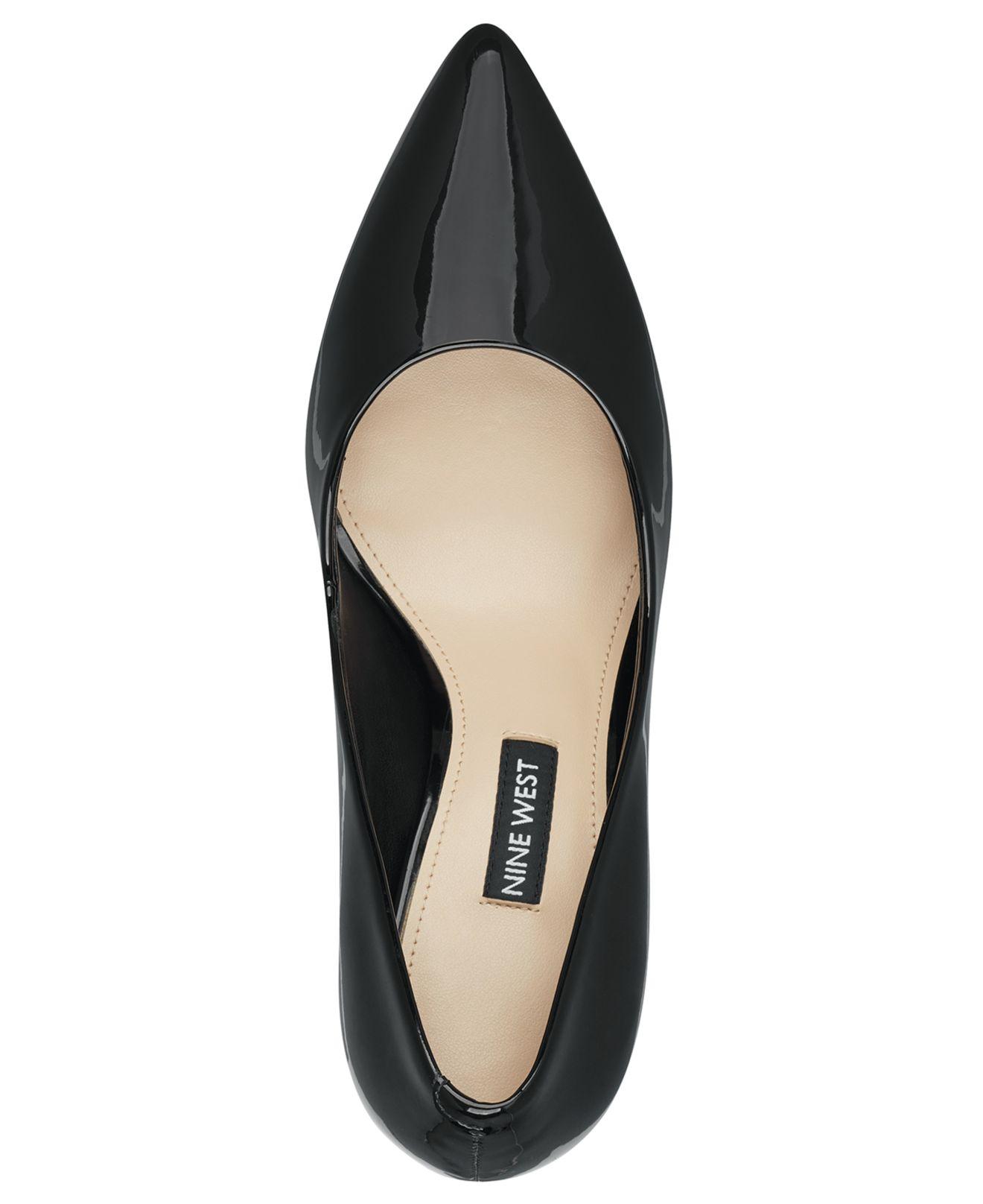 nine west black patent pumps