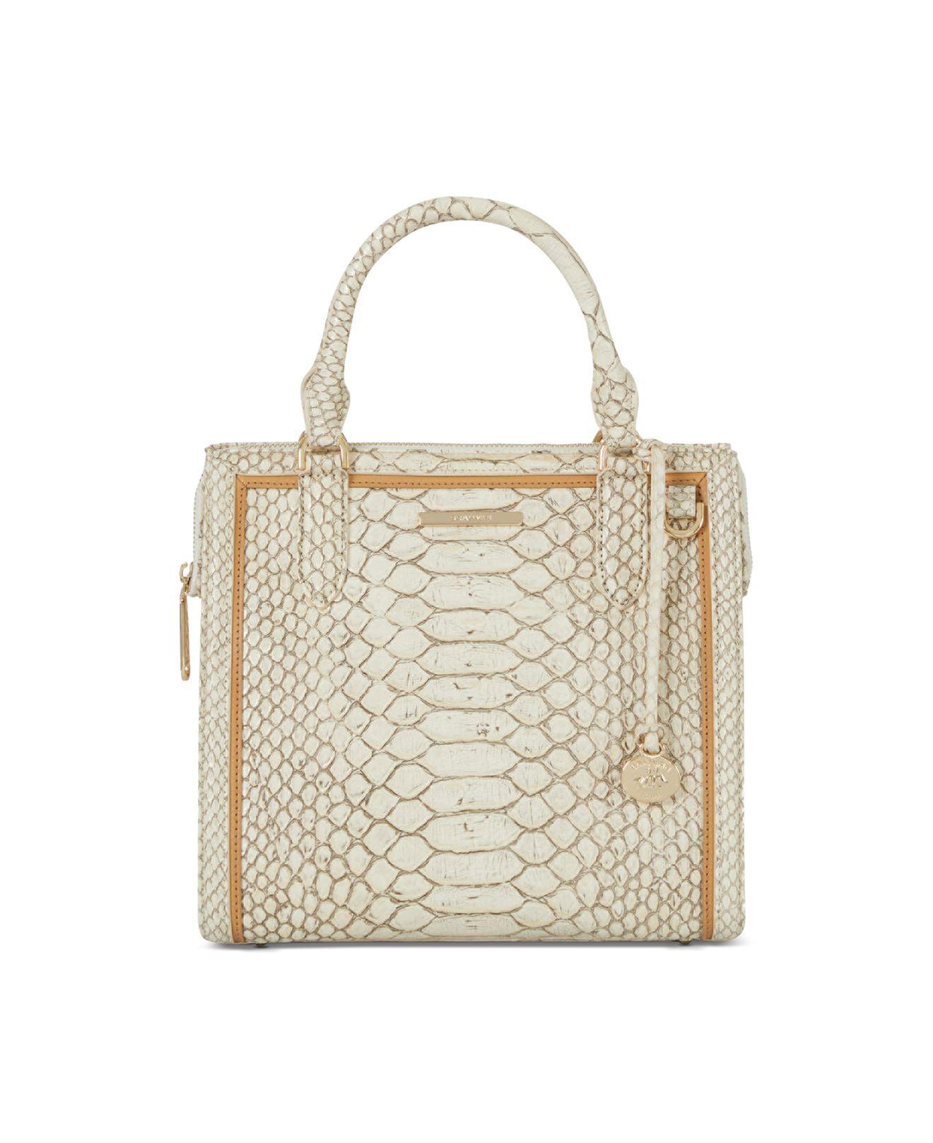 Brahmin Caroline Ellacoya Embossed Leather Small Satchel in White Lyst