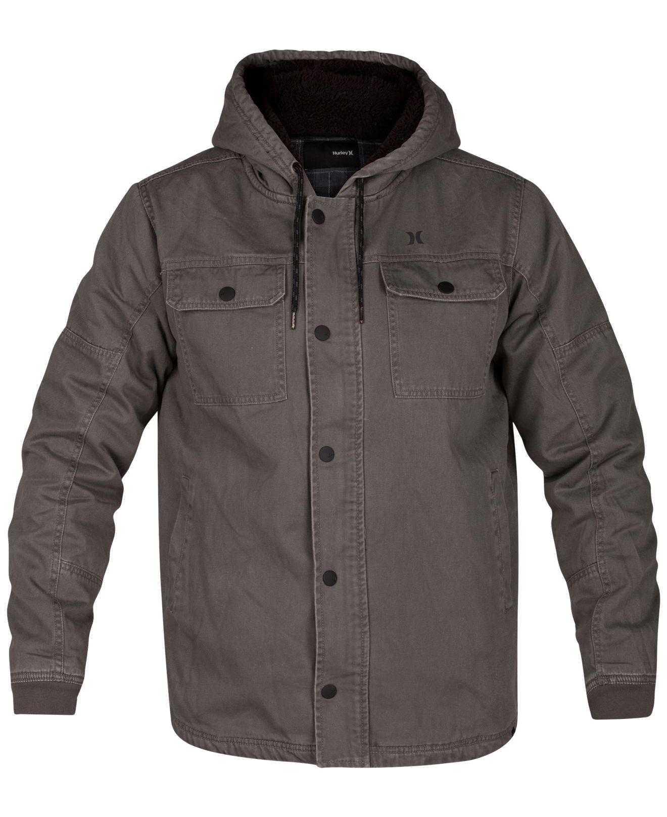 hurley men's outdoor hooded jacket