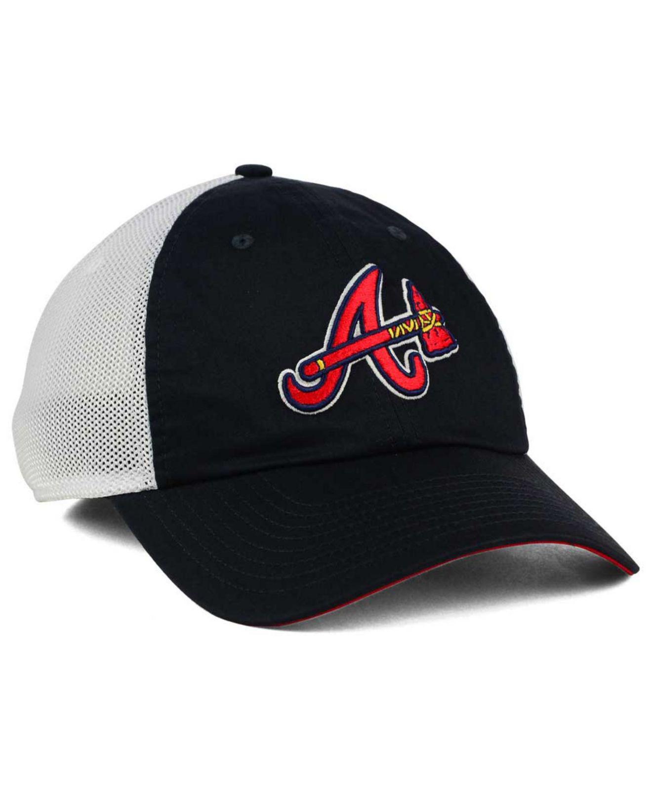 Nike Synthetic Atlanta Braves Dri-fit Mesh Swoosh Adjustable Cap in  Navy/White (Blue) for Men | Lyst