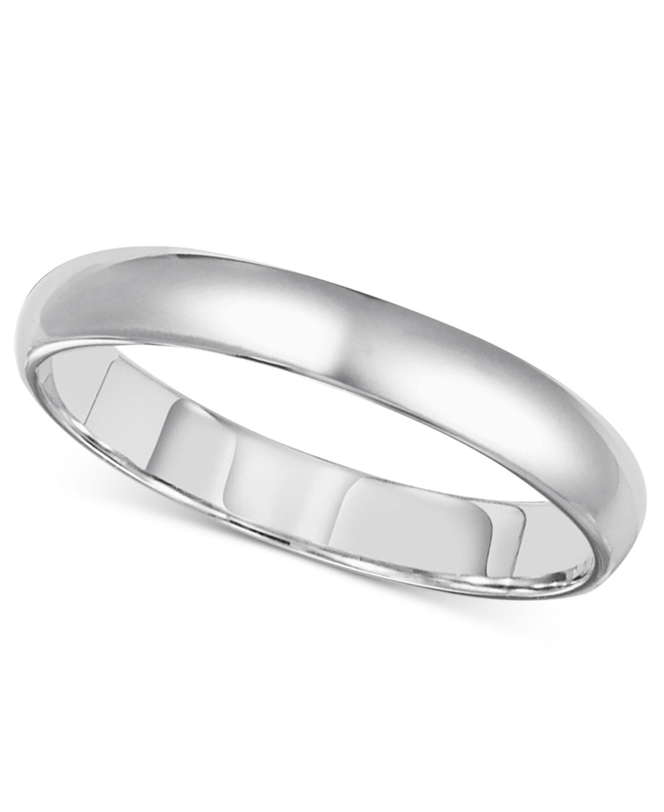 Macy's 14k White Gold Ring, 3mm Comfort Fit Wedding Band