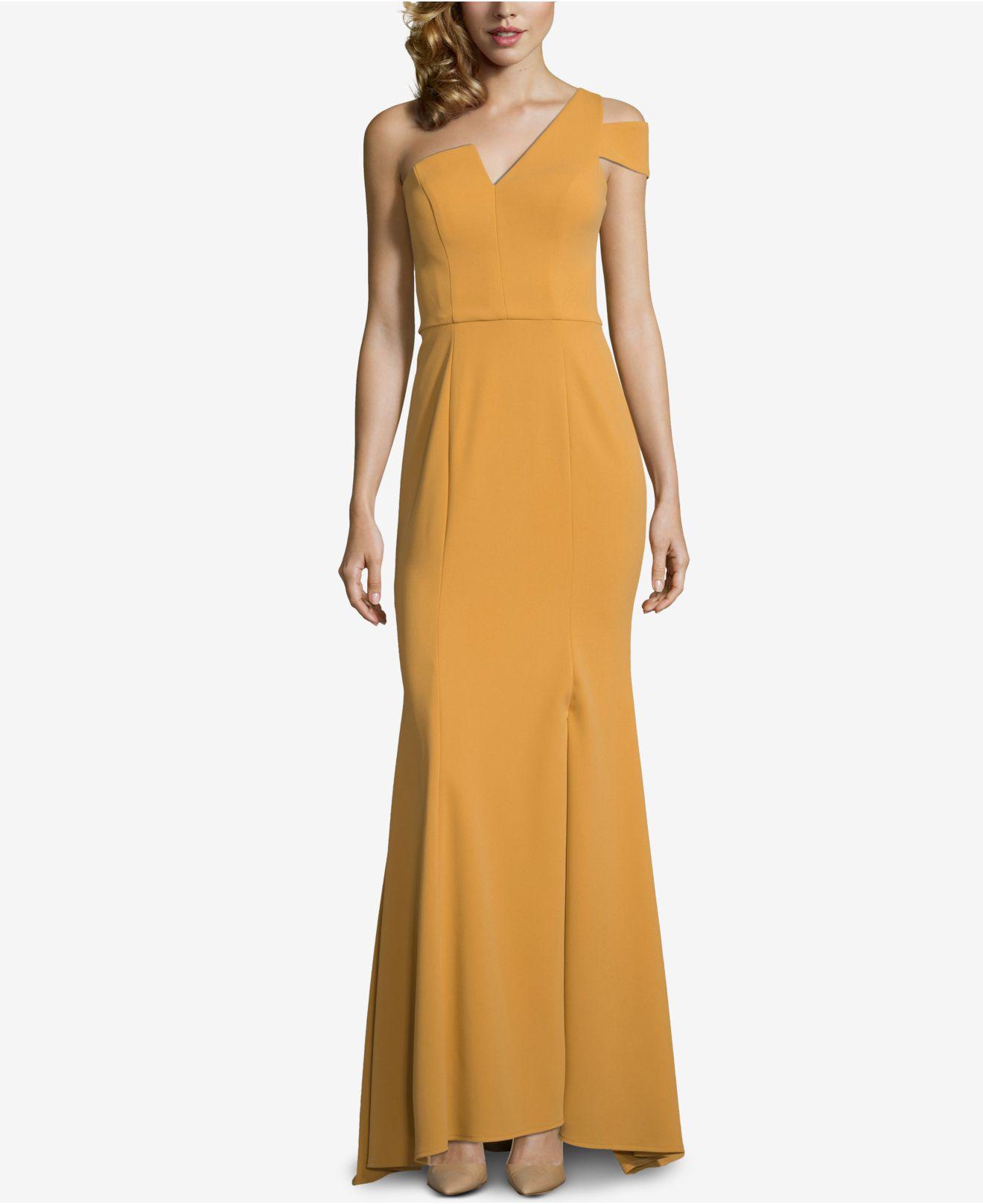 Betsy and adam one top shoulder a line gown