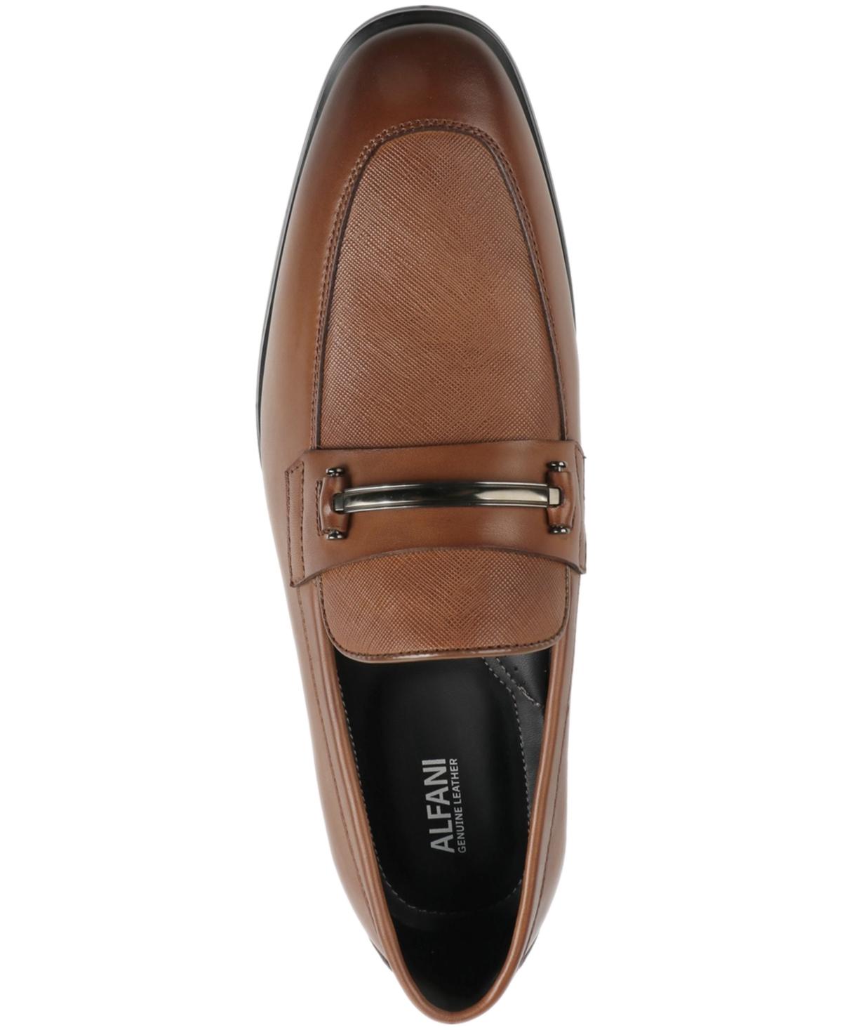 Alfani Made in Italy Brown Leather Loafers Men’s 9.5 Classic Slip-On Shoes Brown Alfani Shoes The Russell Bit Men main image 3