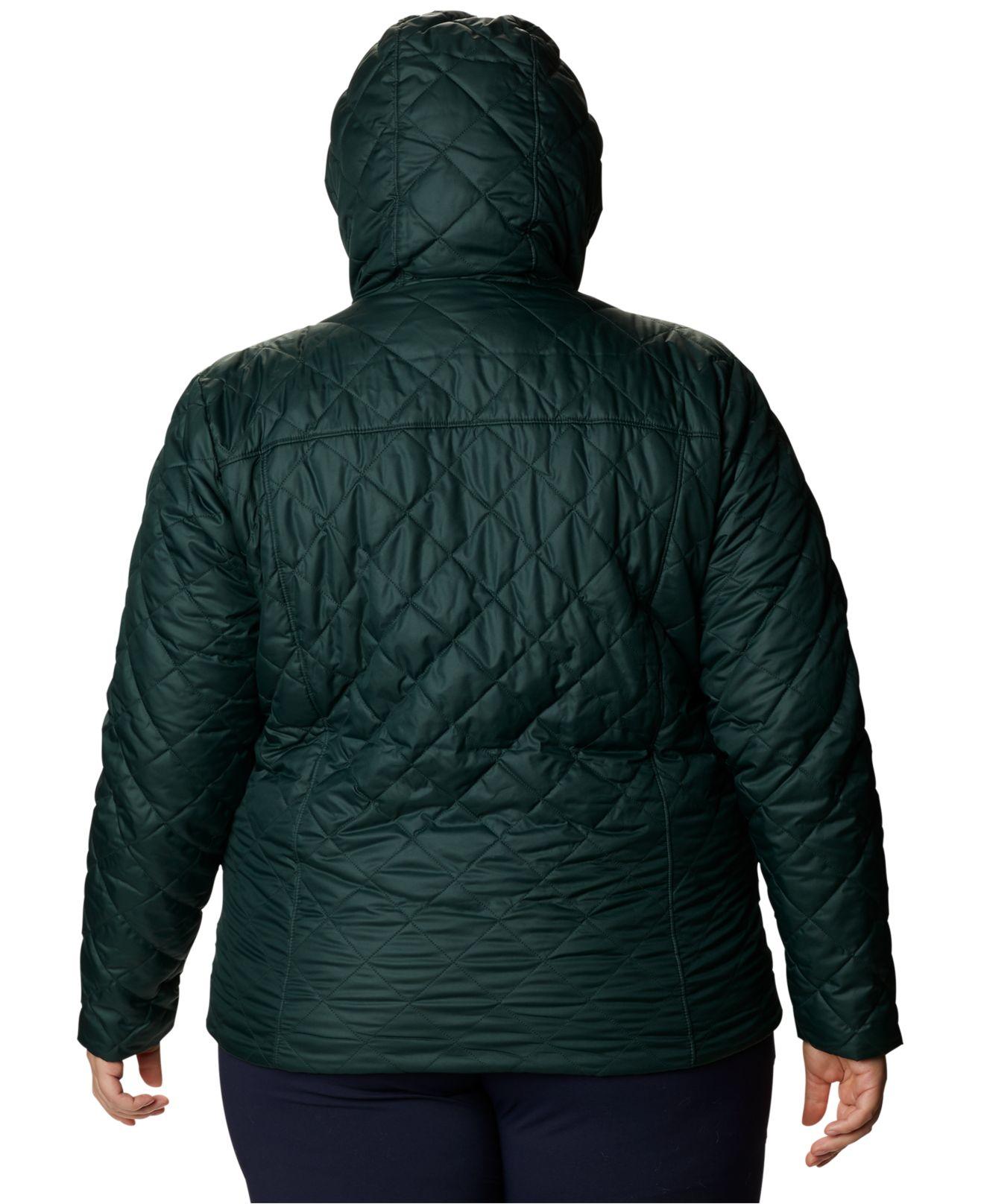 Columbia Fleece Plus Size Copper Crest Hooded Quilted Jacket in Green