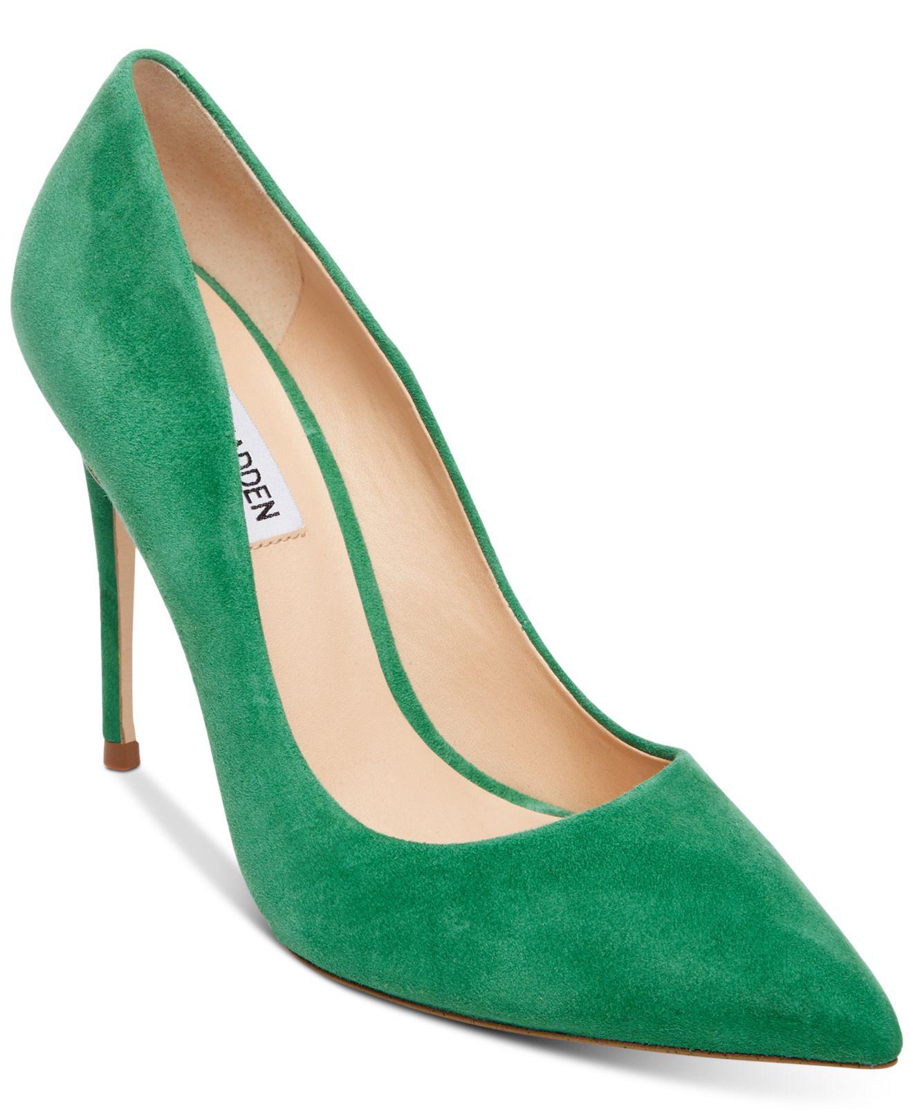 Steve Madden Denim Daisie Pumps in Green Suede Lyst