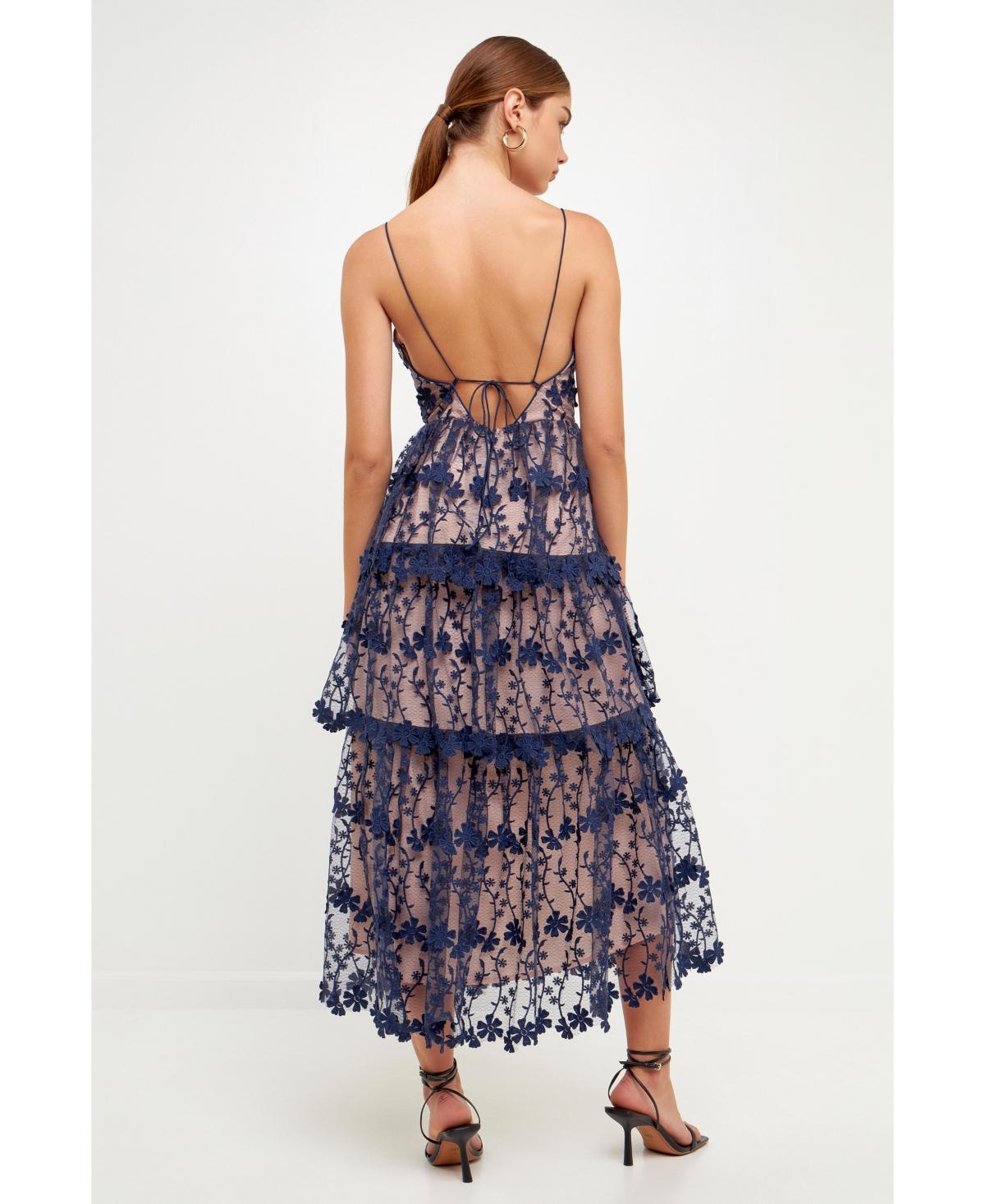 chinese dress ladies Veda Tiered Layer Midi Dress Floral Blush– Selfie Leslie main image 1