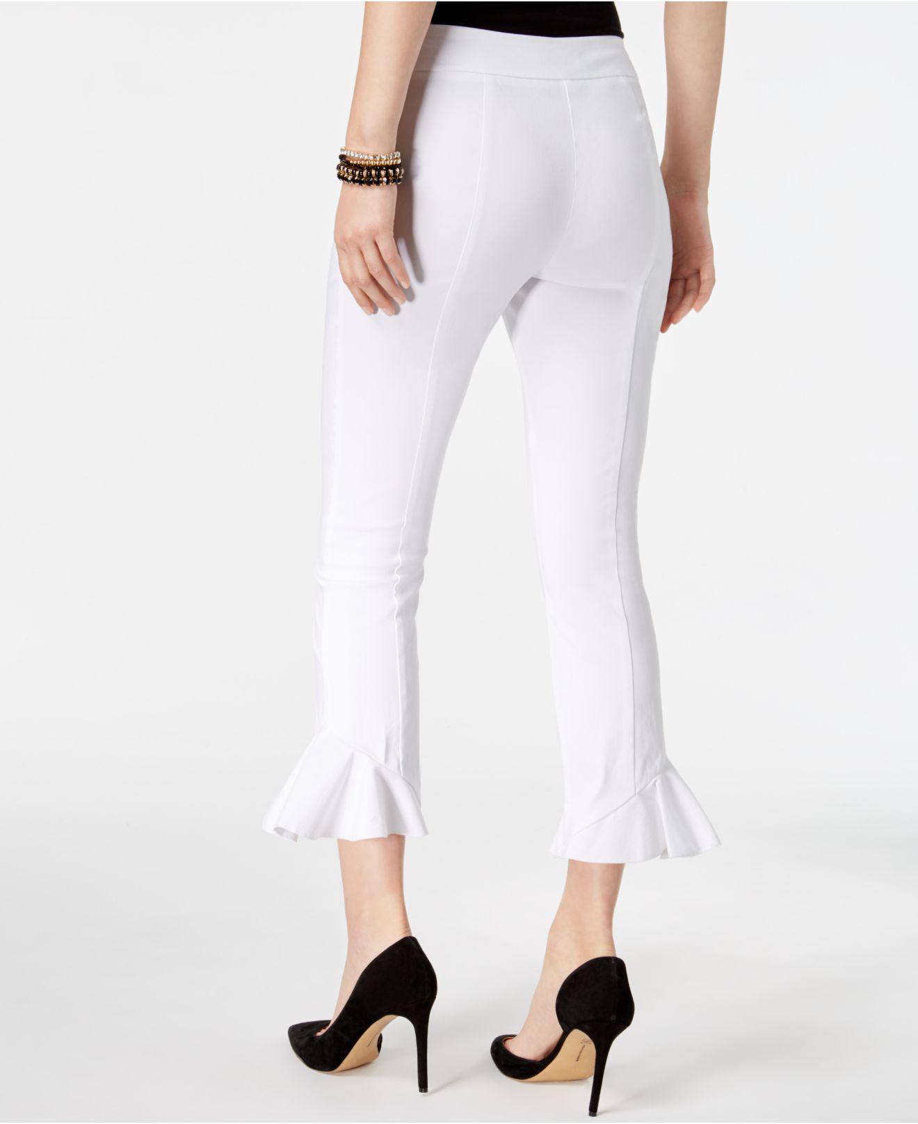 white split hem pants