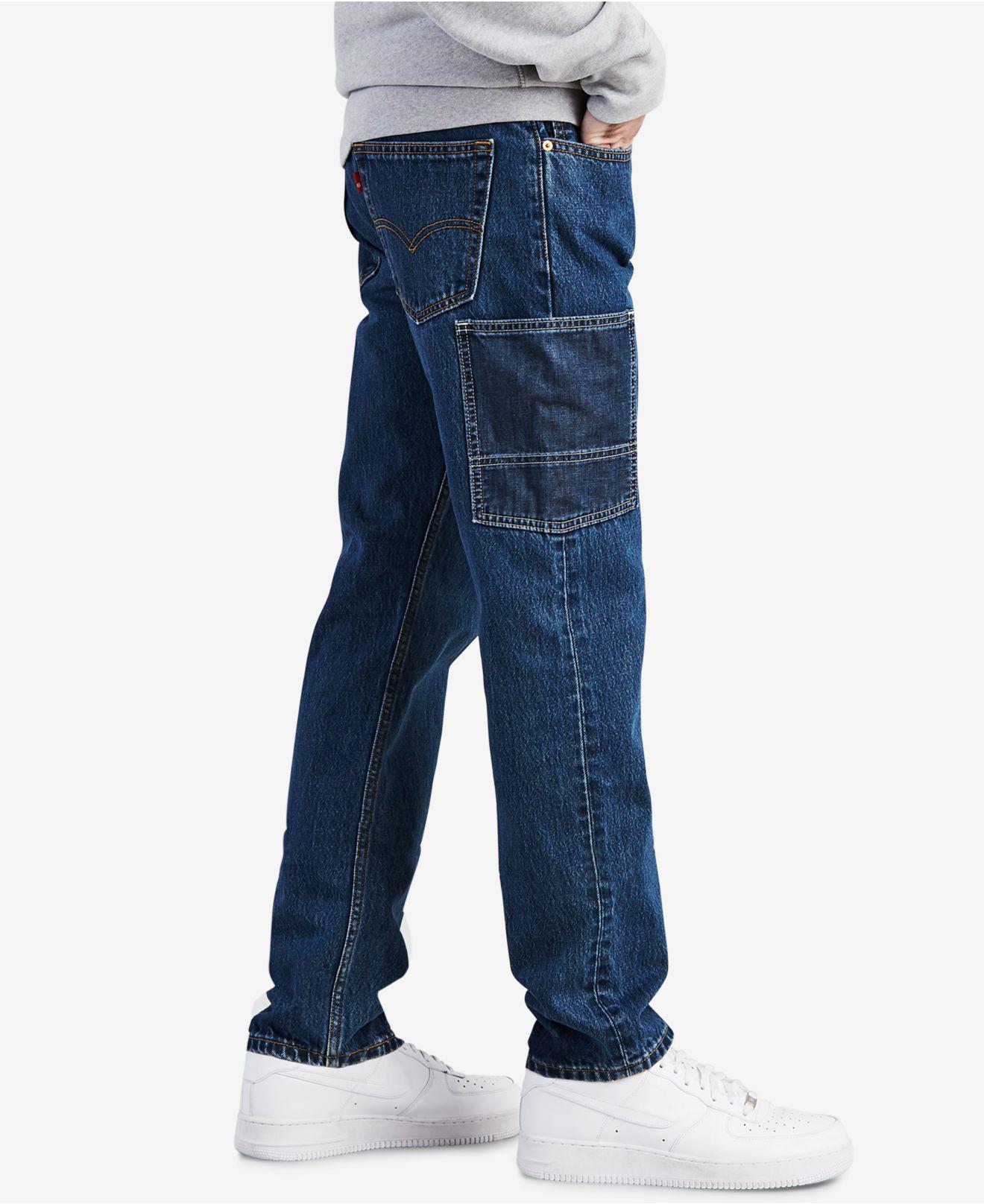 Levi's Denim ® 502tm Tapered Carpenter Jeans in Dark Stonewash (Blue