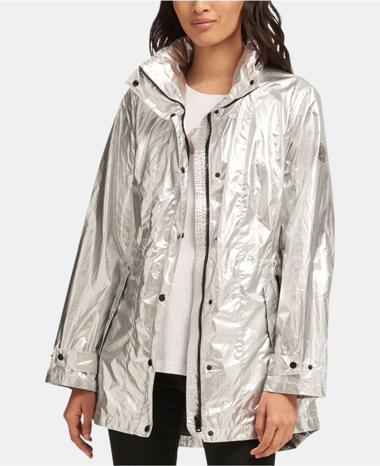 dkny silver coat