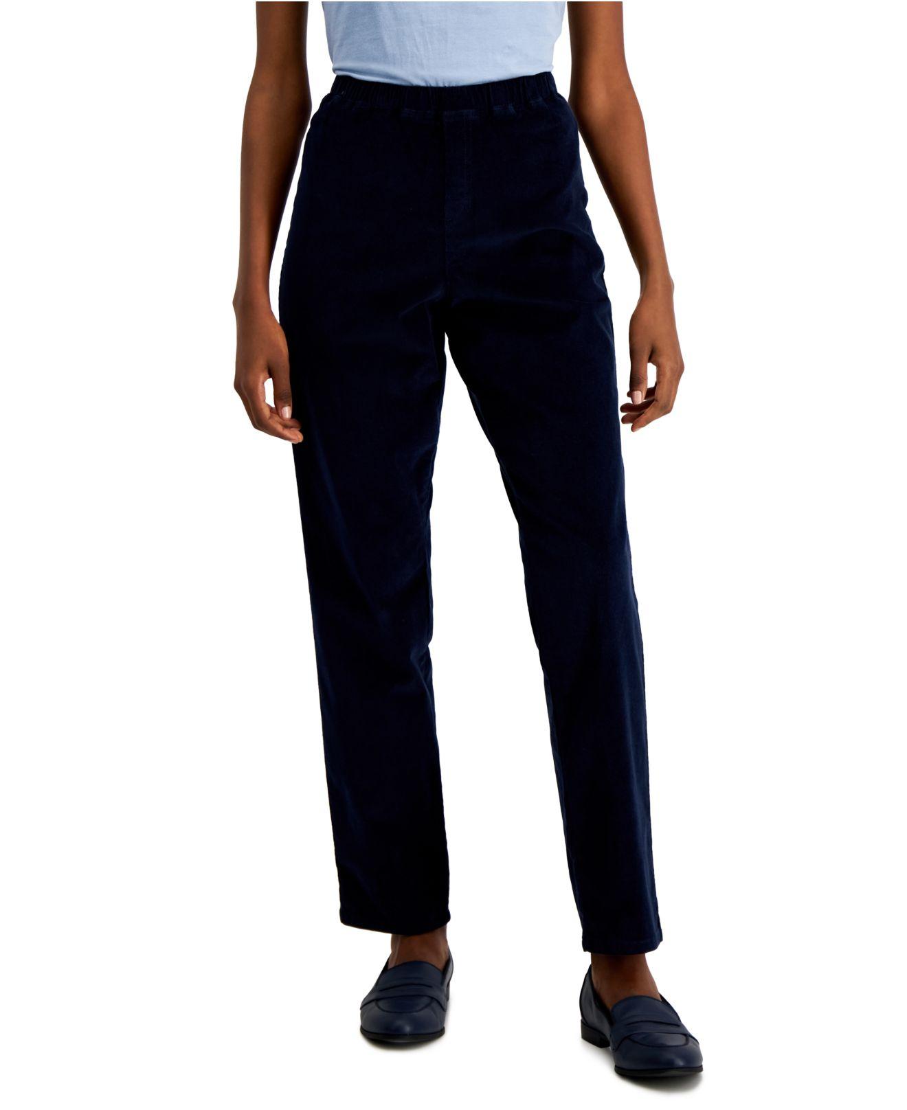 Karen Scott Petite Mid-rise Pull-on Corduroy Pants, Created For Macy's ...