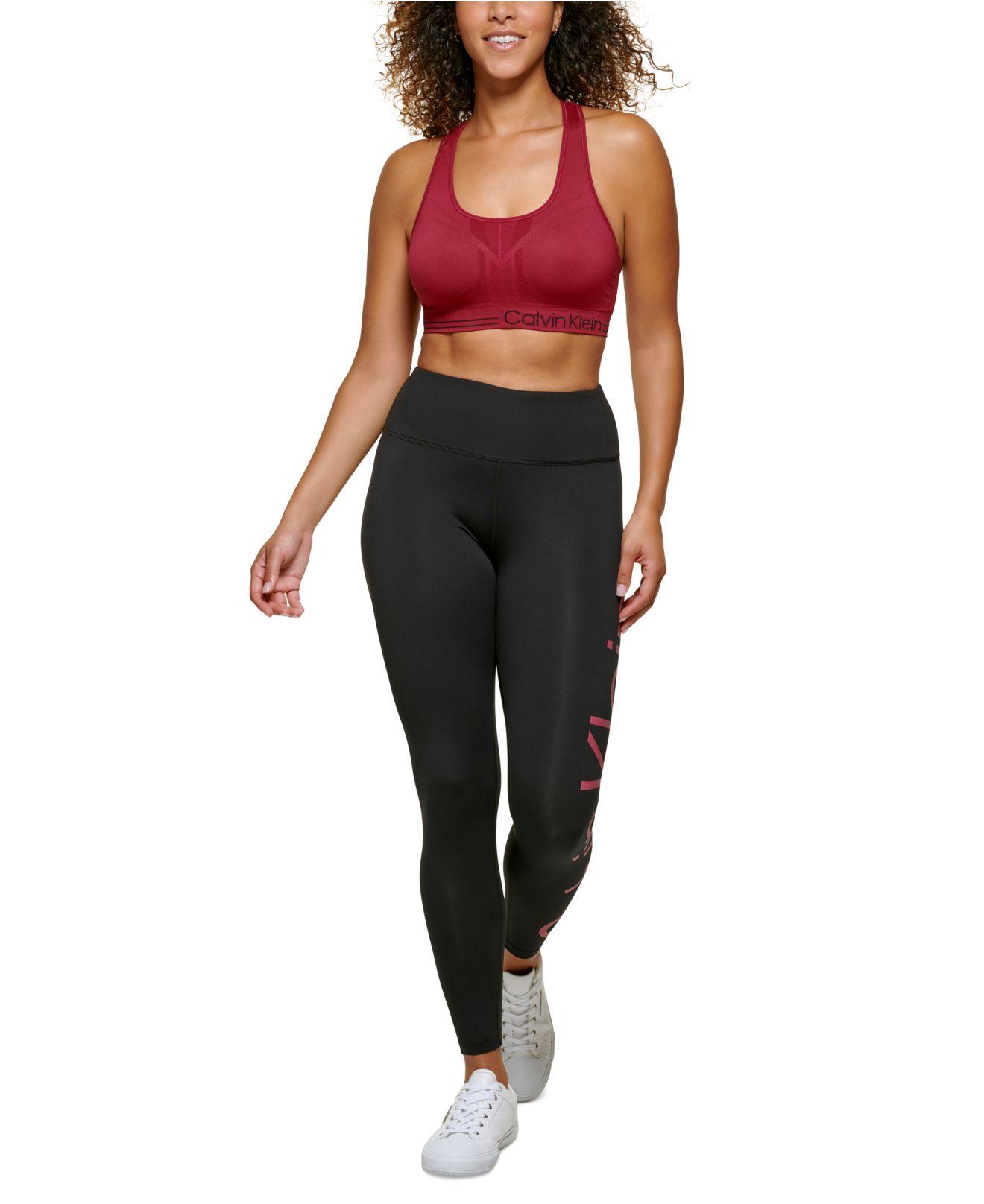 Calvin Klein Medium Impact Sports Bra in Red