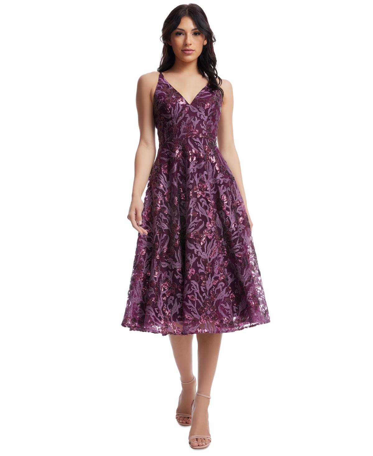 Dress the Population Elisa Embellished Dress in Purple Lyst