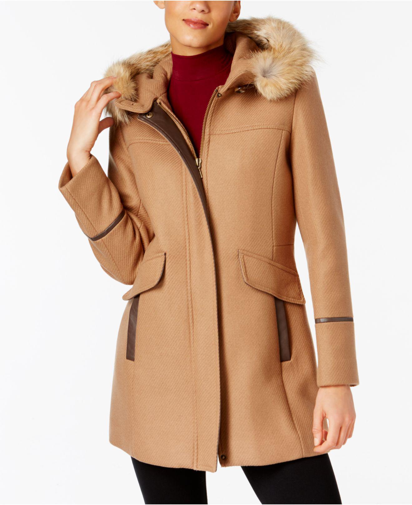 trina turk camel coat