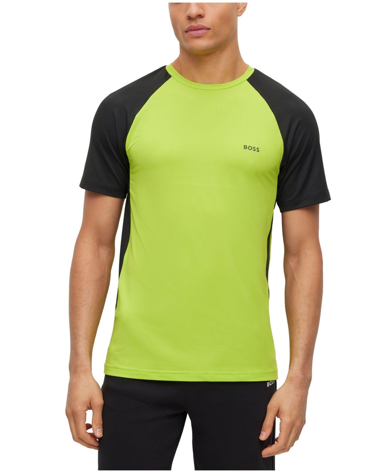 BOSS by HUGO BOSS Reflective Logo Color-blocked Slim-fit T-shirt Green for Men | Lyst
