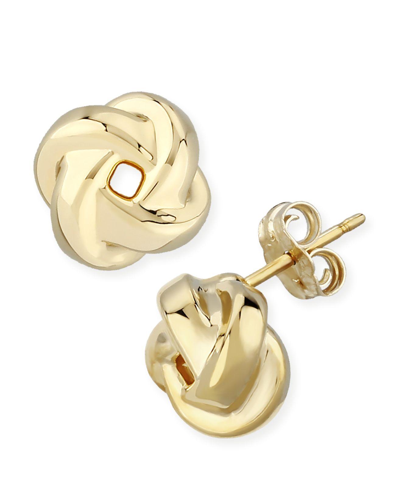 Macy's Love Knot Stud Earrings Set In 14k Gold (8mm) in Metallic Lyst