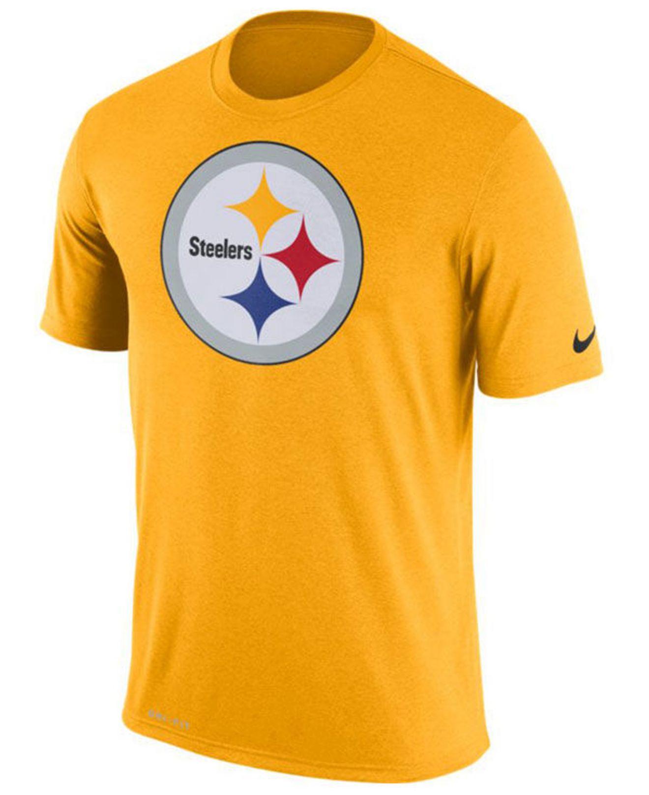 Nike Pittsburgh Steelers Dri-fit Cotton Essential Logo T-shirt in Gold ...