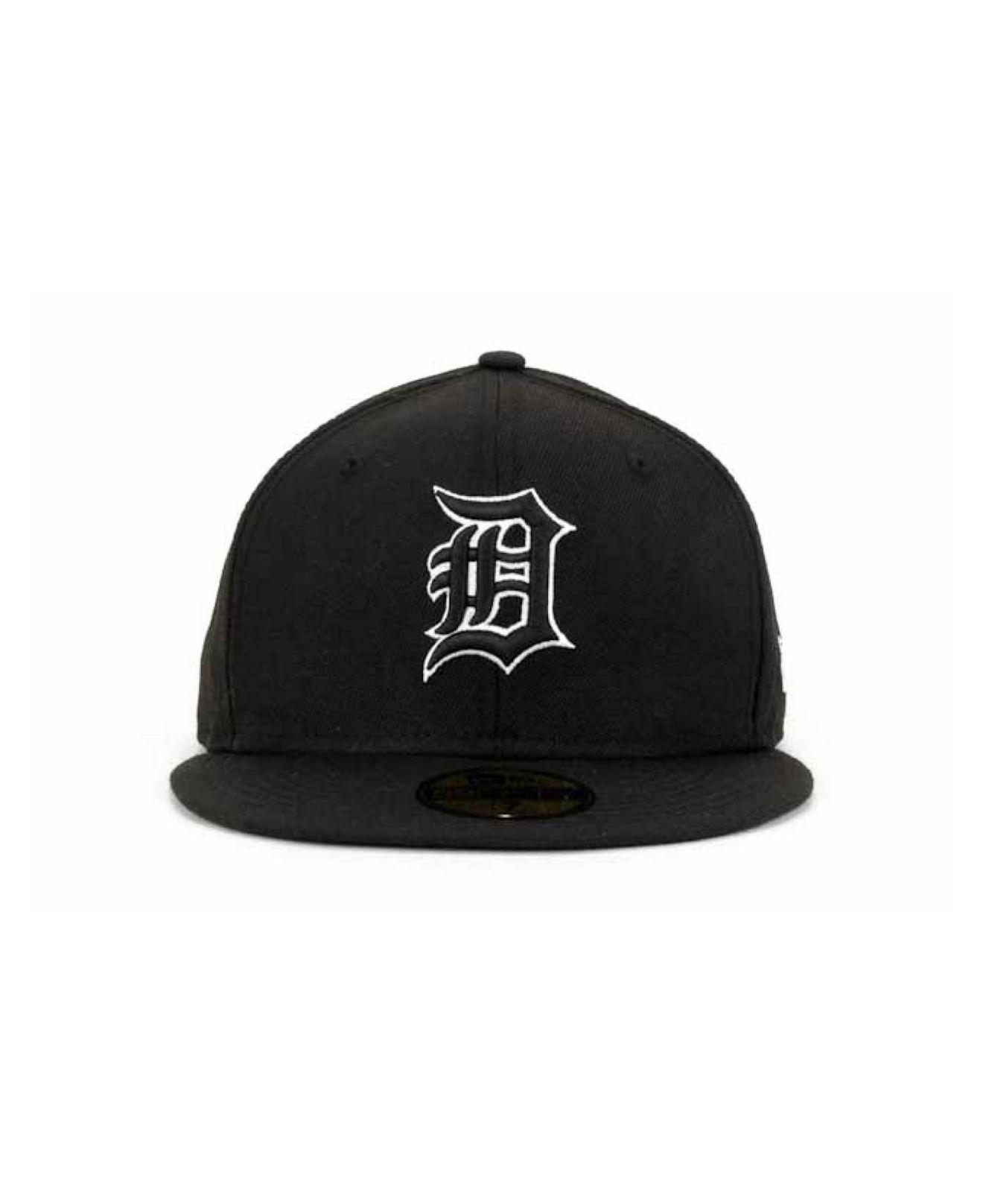KTZ Detroit Tigers Black And White Fashion 59fifty Cap for Men