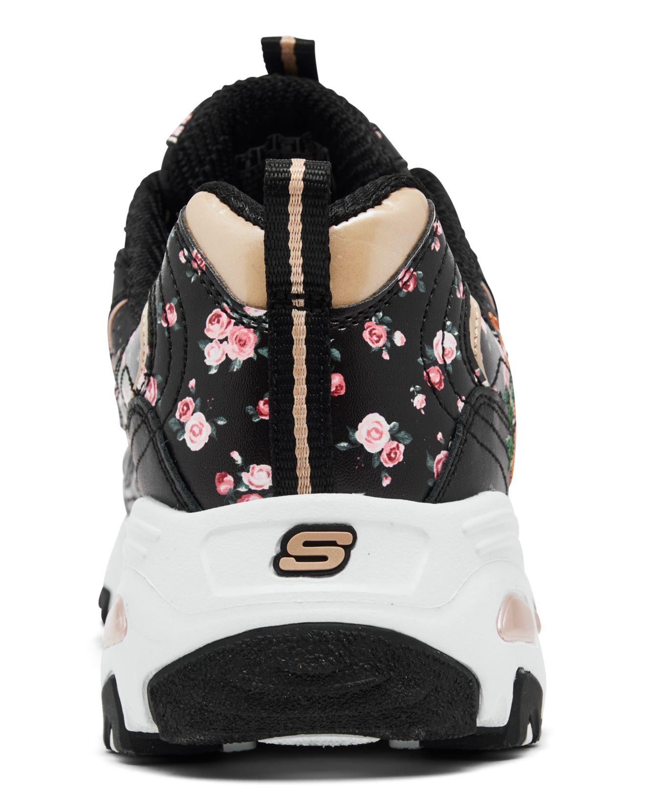 Skechers D'lites - Blooming Path Walking Sneakers From Finish Line in Black  | Lyst