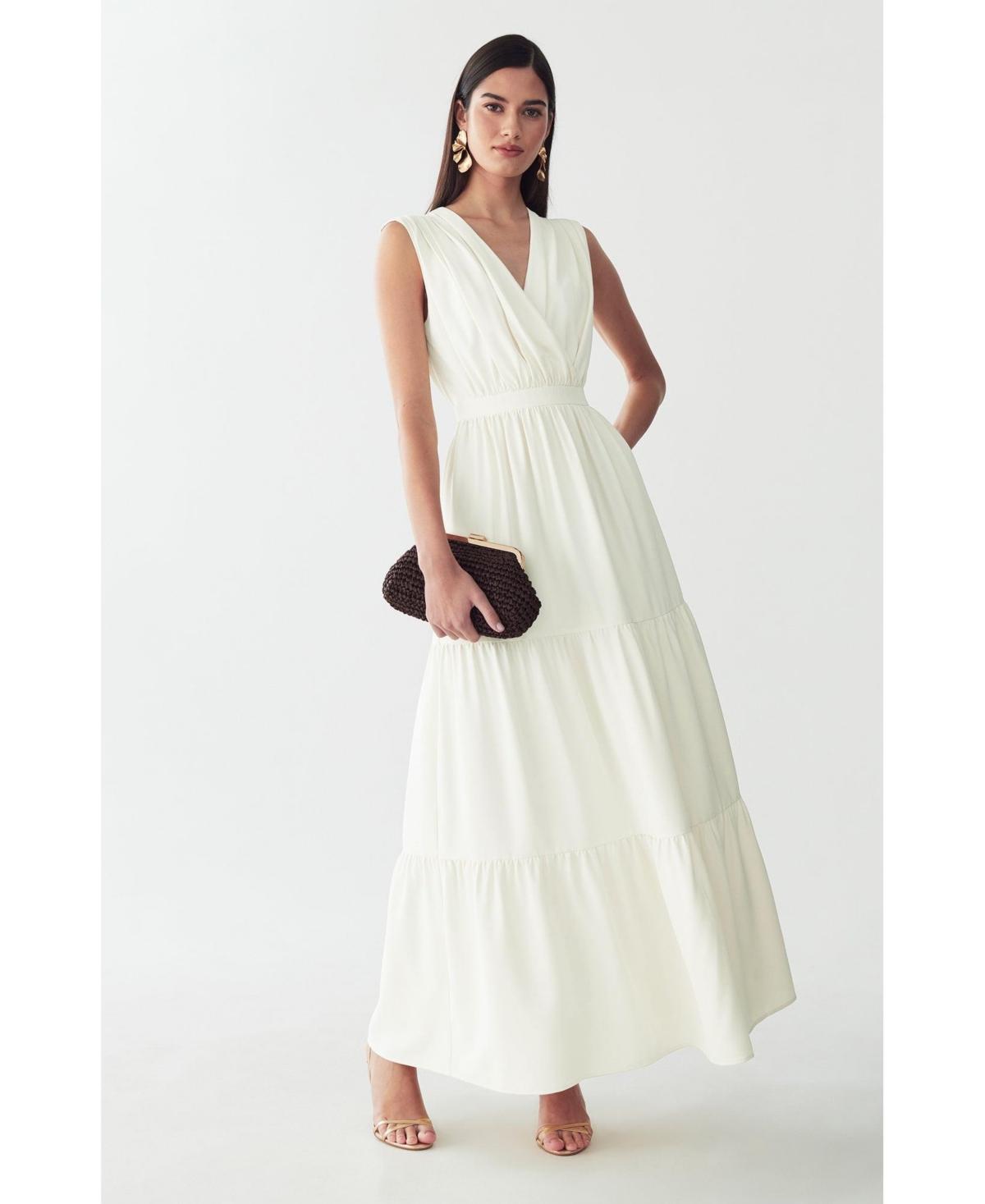white grecian dress ASOS DESIGN Bridal one shoulder inspired wedding in ivory Introducing the Athena Strapless Maxi Dress Greek style white cocktail dress