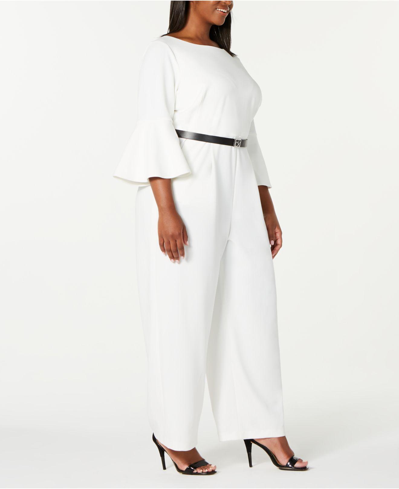 macys plus size white jumpsuits