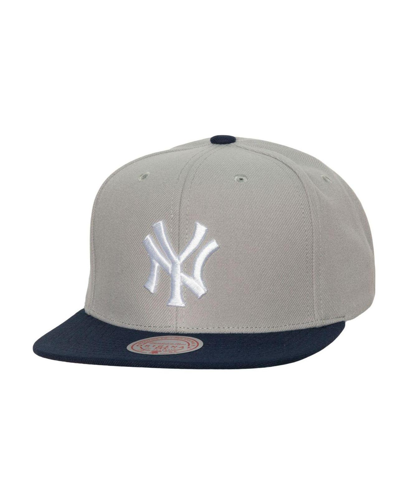 Mitchell & Ness Gray New York Yankees Cooperstown Collection Away Snapback  Hat for Men
